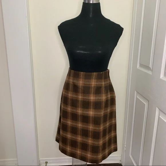 Jessica Sports Vintage Wool Blend  Plaid Mini skirt Size large - Picture 5 of 13